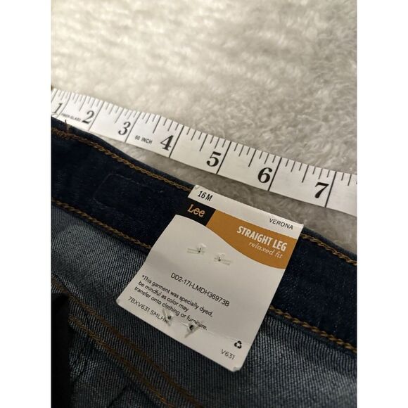 New Lee‎ Straight Leg Dark Blue Denim Relaxed Jeans Size 16M NWT - Picture 10 of 10